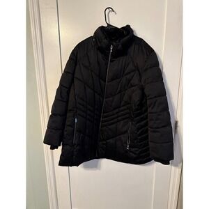 ZeroXposur Black Label Plus Size 3X Puffer Coat Faux Fur Hood Zip Front EXCELLEN